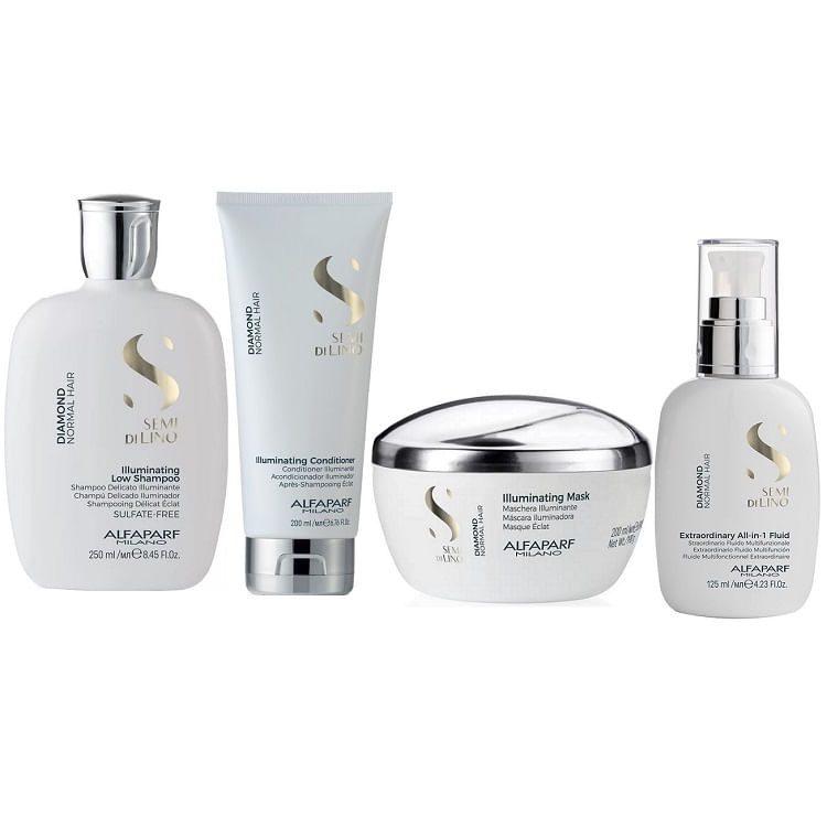 Kit-de-Tratamento-Completo-Alfaparf-Semi-Di-Lino-Diamond-Illuminating-Pequeno