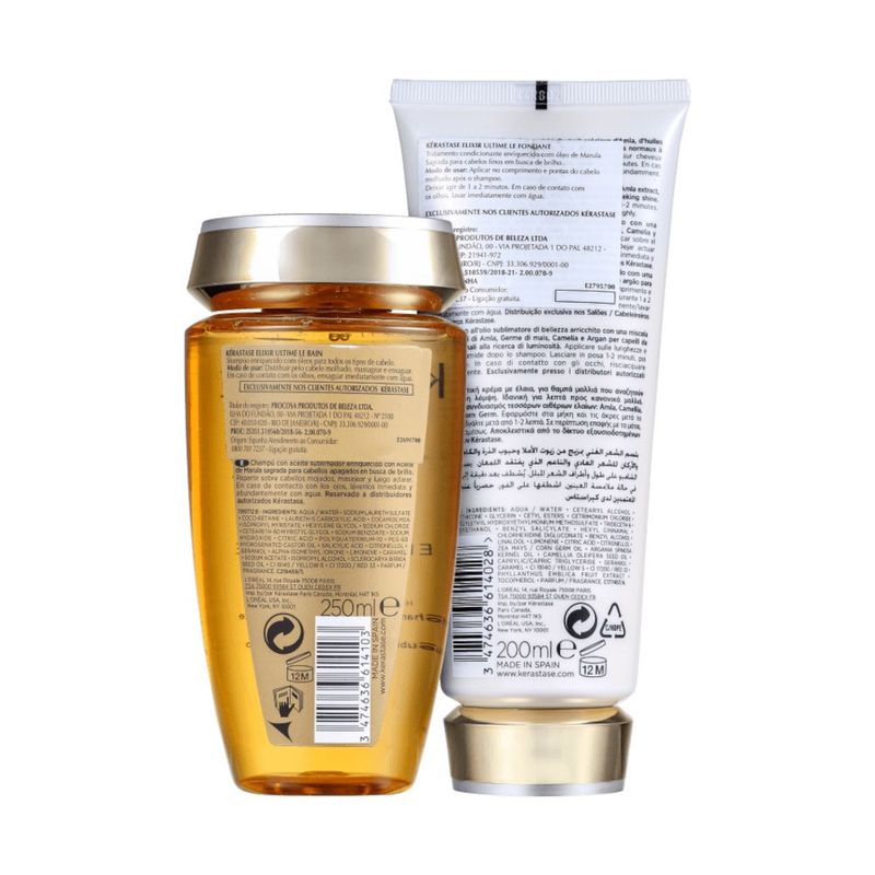 Kit Shampoo e Condicionador Kérastase Elixir Ultime Pequeno Beleza de Mulher