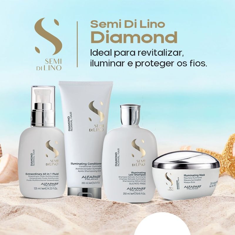 Semi Di Lino Diamond Illuminating Normal Hair Kit 3 Itens - Alfaparf Milano