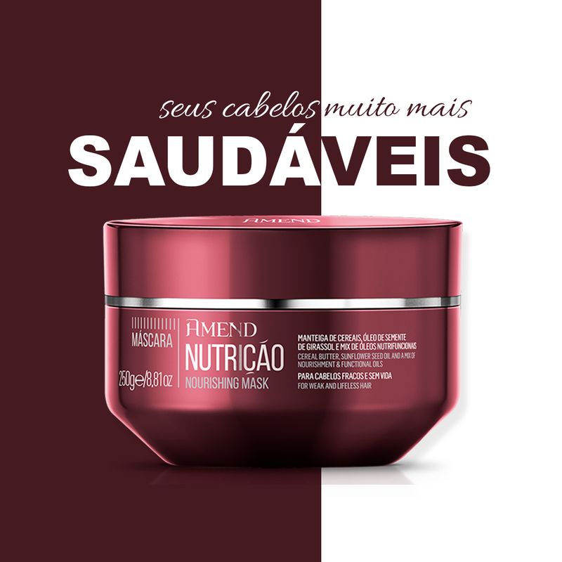 Mascara-Capilar-Amend-Nutricao-250g-verso-beneficios-cabelos-saudaveis